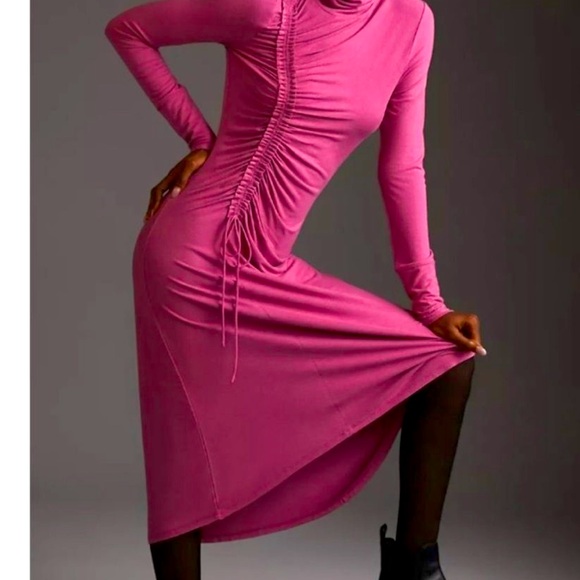 Daily Practice by Anthropologie Ruched Dress in Raspberry. Size M NWOT - Picture 6 of 14